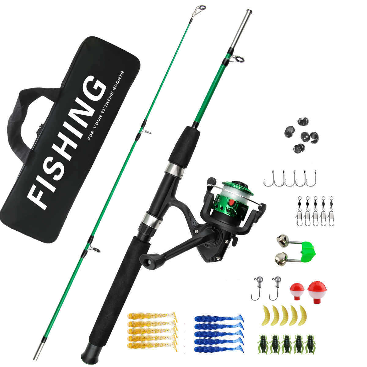 2 Sections Ice Fishing Rod Com - Fishing Rod Ice ulasan dan harga