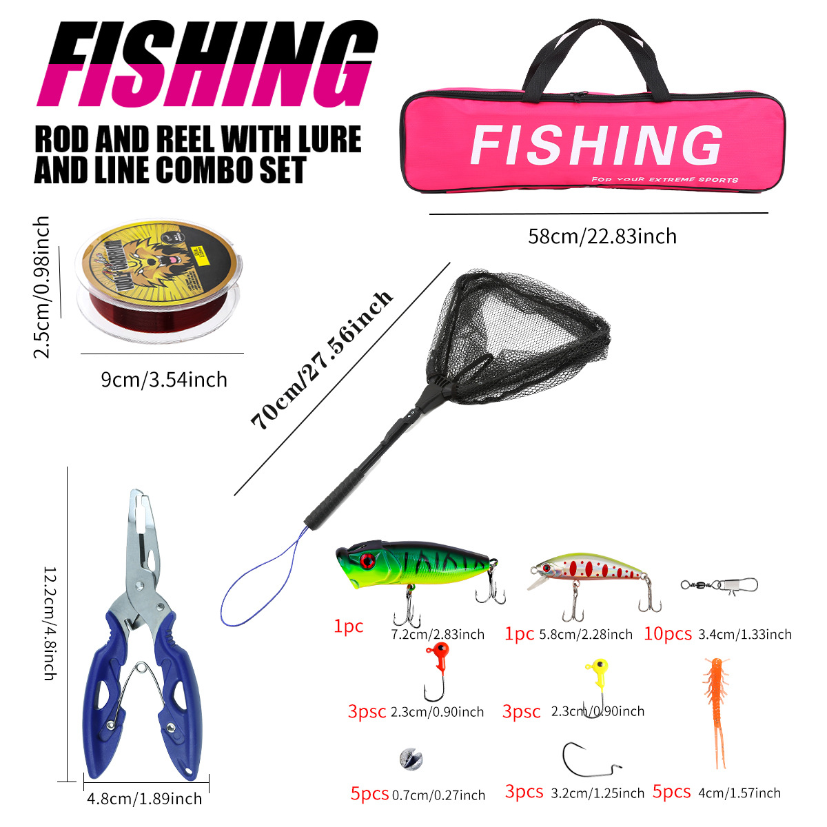 Fishing Pole Set Full Kits Wit - Fishing Rod Combo ulasan dan harga