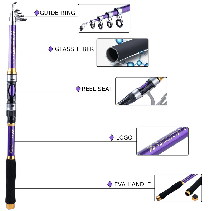 Sougayilang 4 Colors Telescopi - Fishing Rod Casting ulasan dan harga